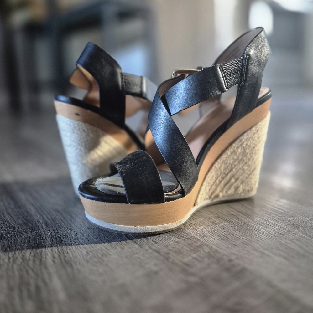 Casual Black Summer Wedges